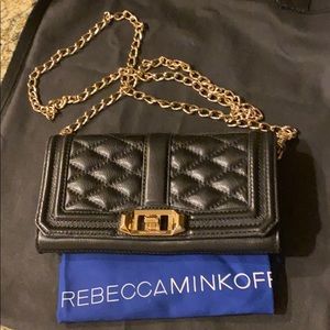 Rebecca Minkoff wallet on chain - black
